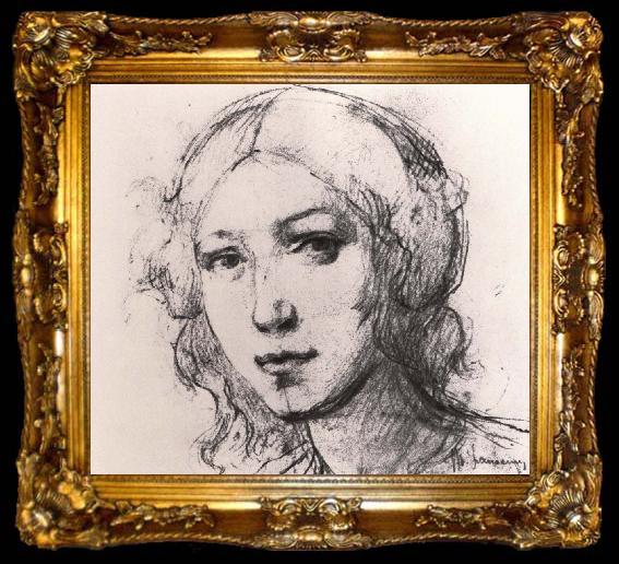 framed  Marie Laurencin Portrait of head, ta009-2