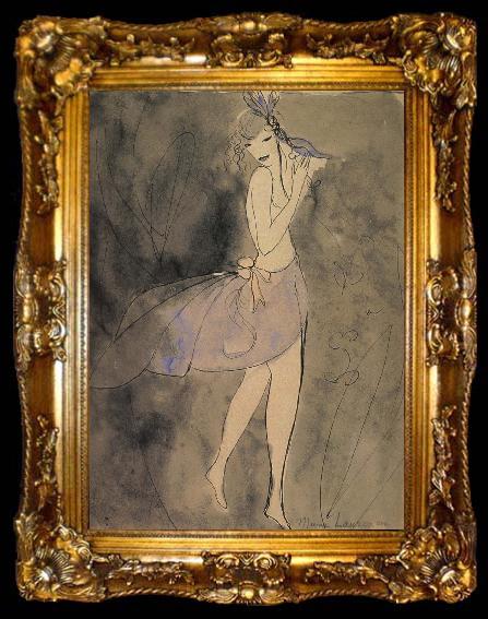framed  Marie Laurencin The woman wearing the blue skirt, ta009-2