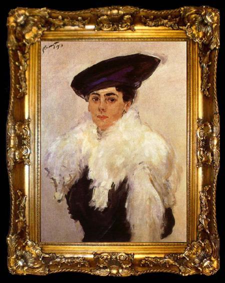 framed  Max Liebermann Portrait of Mrs, ta009-2