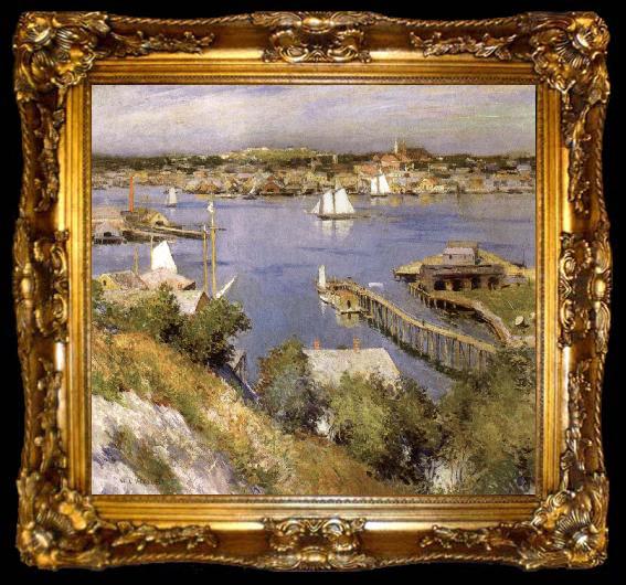 framed  Metcalf, Willard Leroy Gloucester Harbour, ta009-2