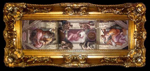 framed  Michelangelo Buonarroti The ninth bay of the ceiling, ta009-2
