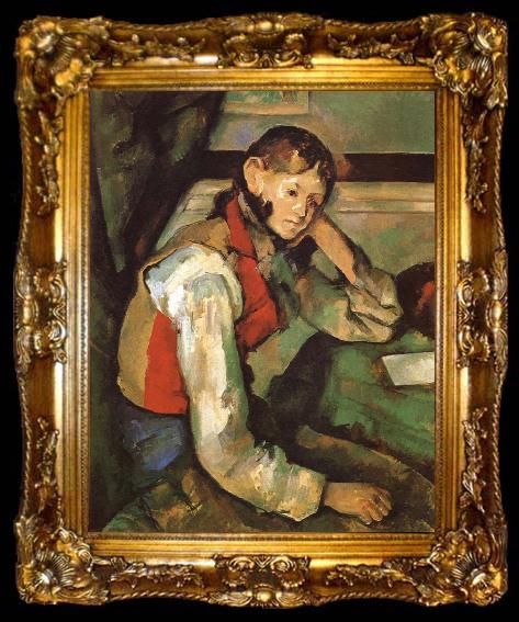 framed  Paul Cezanne Boy in a Red waiscoat, ta009-2