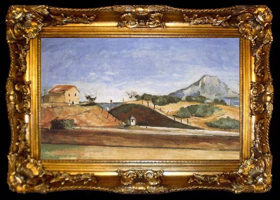 framed  Paul Cezanne The Railway cutting, ta009-2