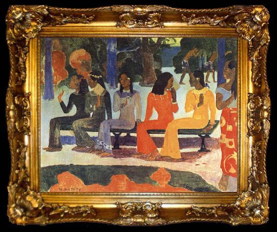 framed  Paul Gauguin We Shall not go to market Today, ta009-2