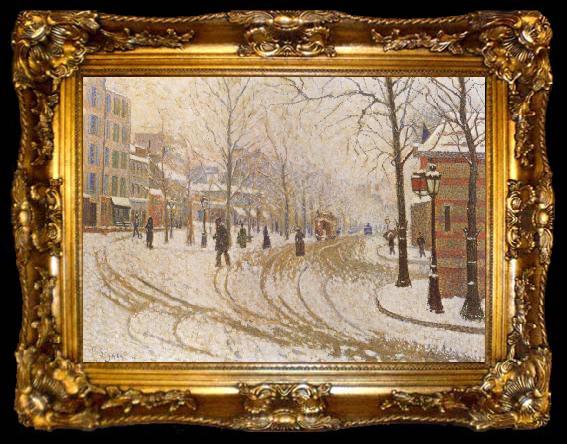 framed  Paul Signac The Boulevard de Clichy under Snow, ta009-2