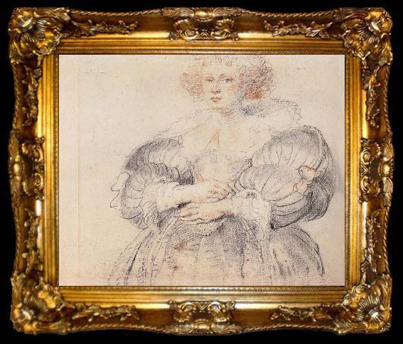 framed  Peter Paul Rubens Girl sketch, ta009-2