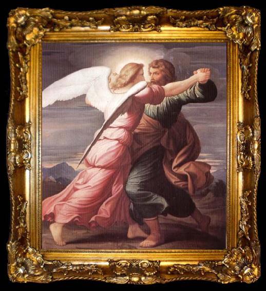 framed  STEINLE, Edward Jakob von Jacob Wrestling with the Angel, ta009-2