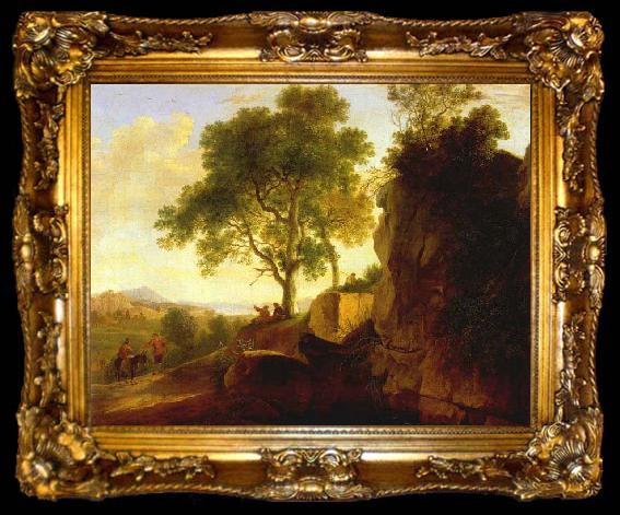 framed  SWANEVELT, Herman van Landscape with Tall Rocks, ta009-2