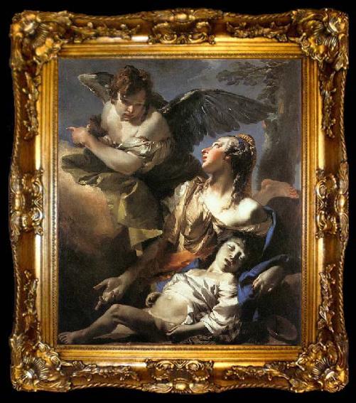 framed  TIEPOLO, Giovanni Domenico The Angel Succouring Hagar, ta009-2