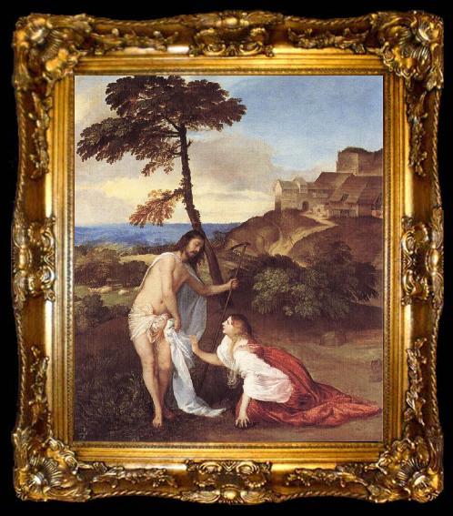 framed  TIZIANO Vecellio Christ and Maria Magdalena, ta009-2