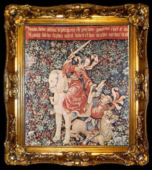 framed  unknow artist French Tapestry of the 15th century, ta009-2