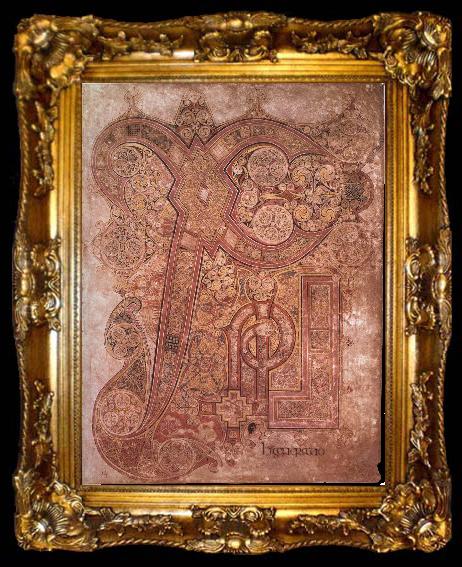 framed  unknow artist Chi-Rho page from the Book of Kells, ta009-2