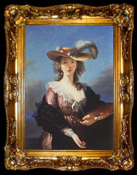 framed  Elisabeth-Louise Vigee-Lebrun Self-Portrait in a Straw, ta009-2