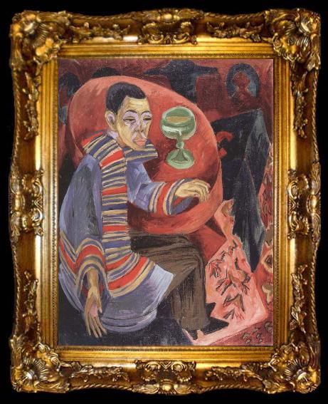 framed  Ernst Ludwig Kirchner The Drinker, ta009-2
