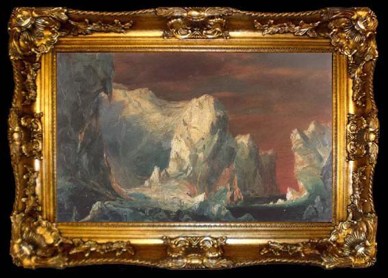 framed  Frederic E.Church Study for The Icebergs, ta009-2