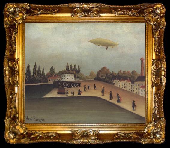 framed  Henri Rousseau Landscape with a Dirigible, ta009-2