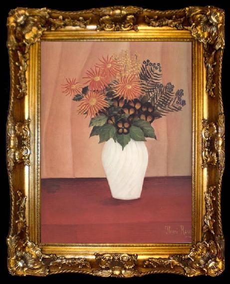 framed  Henri Rousseau Bouquet of Flowers, ta009-2