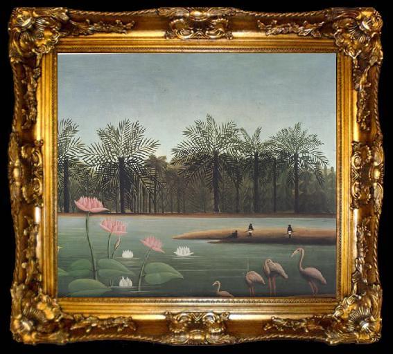 framed  Henri Rousseau The Flamingos, ta009-2