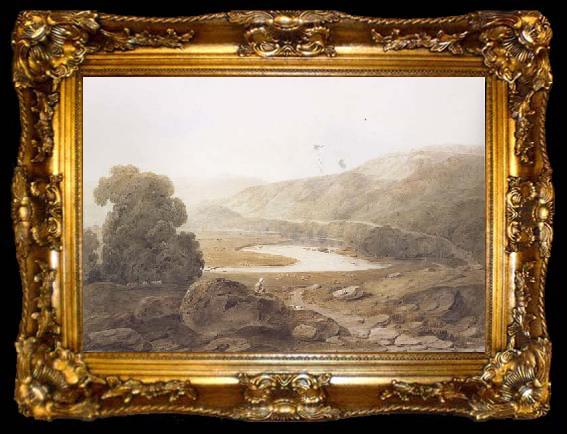 framed  John varley jnr The Vallery of the Mawddach Watercolour (mk47), ta009-2