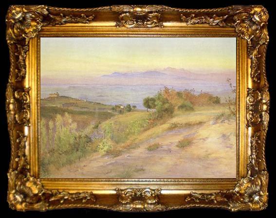 framed  Mattew Ridley Corbet,ARA Volterra,looking towards the Pisan Hills (mk46), ta009-2