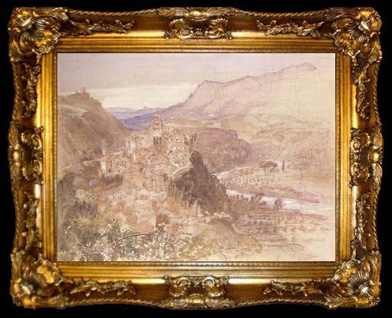 framed  Samuel Palmer The Village of Papigno on the Nar,between Terni and thte Falls, ta009-2