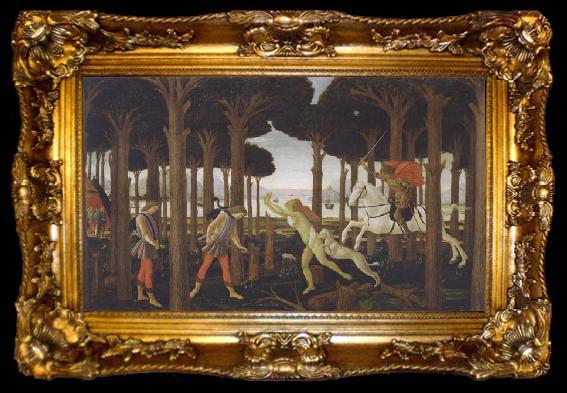 framed  Sandro Botticelli Novella di Nastagio degli Onesti, ta009-2