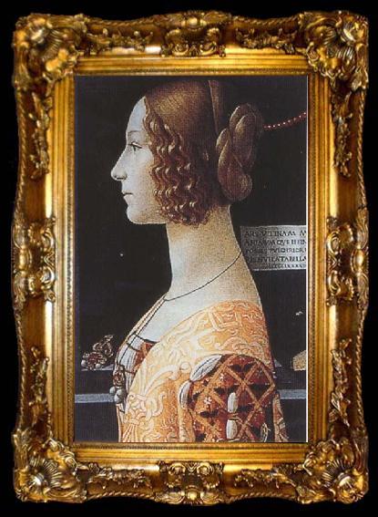 framed  Sandro Botticelli Domenico Ghirlandaio,Portrait of Giovanna Tornabuoni, ta009-2