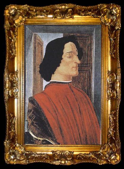 framed  Sandro Botticelli Portrait of Giuliano de