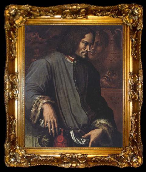 framed  Sandro Botticelli Giorgio vasari,Portrait of Lorenzo the Magnificent, ta009-2