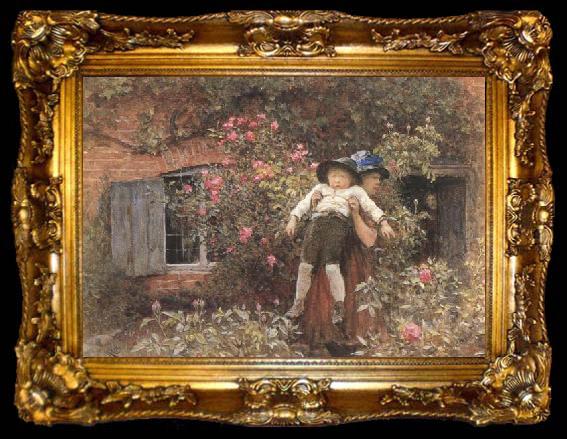 framed  Sir Hubert von Herkomer,RA,RWS The Naughty Boy (mk46), ta009-2