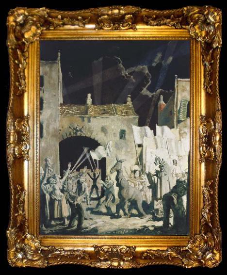 framed  Sir William Orpen The Official Entry of the Kaiser, ta009-2