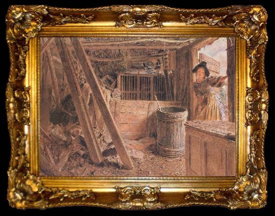 framed  William Henry Hunt,OWS The Outhouse (mk46), ta009-2
