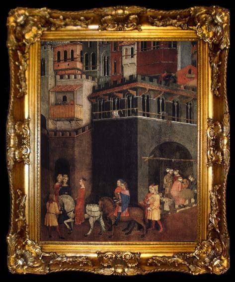 framed  Ambrogio Lorenzetti den goda styrelsen, ta009-2