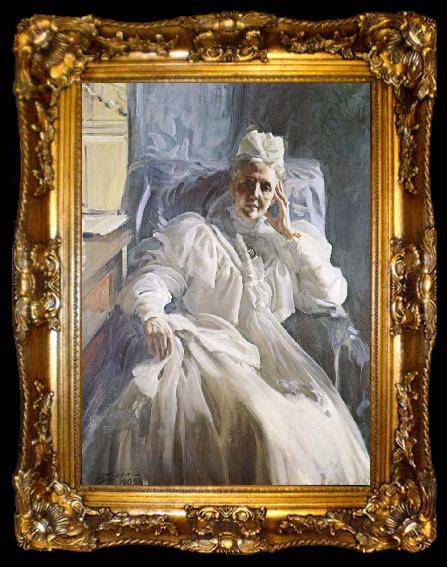 framed  Anders Zorn drottning sofia, ta009-2