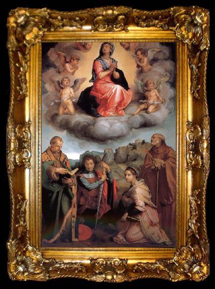 framed  Andrea del Sarto Our Lady of the four-day Saints glory, ta009-2
