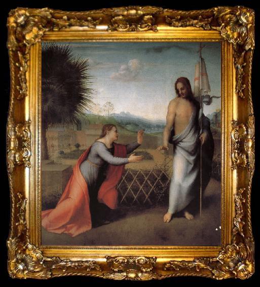 framed  Andrea del Sarto The resurrection of Jesus and Mary meet map, ta009-2