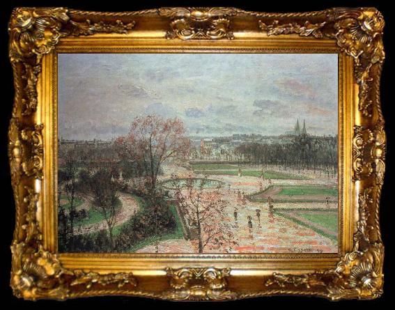 framed  Camille Pissarro the tuileries gardens,rainy weather, ta009-2