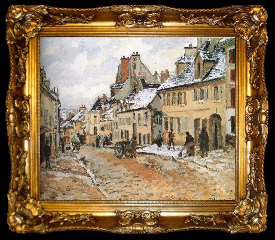 framed  Camille Pissarro Pang map of snow Schwarz, ta009-2