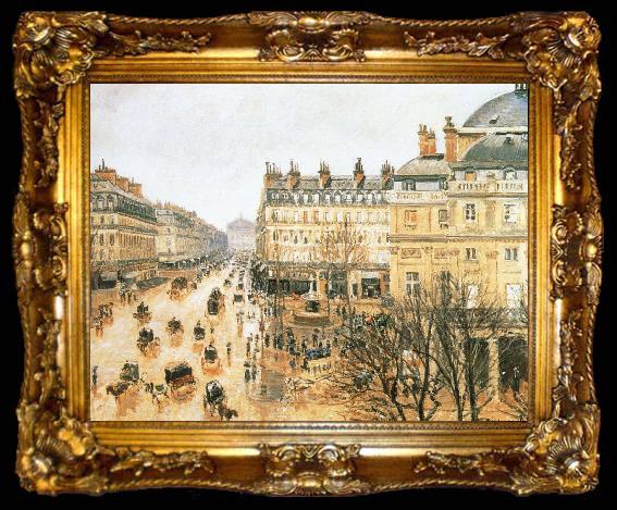 framed  Camille Pissarro Theater Square, the French rain, ta009-2