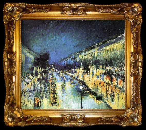 framed  Camille Pissarro Montmartre Street Night, ta009-2