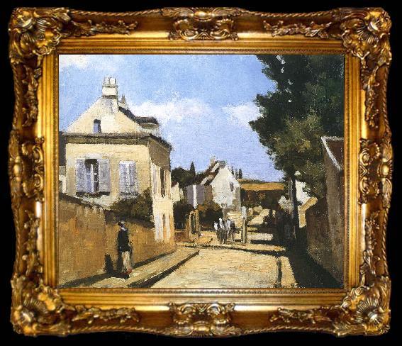 framed  Camille Pissarro Pang Schwarz street map, ta009-2