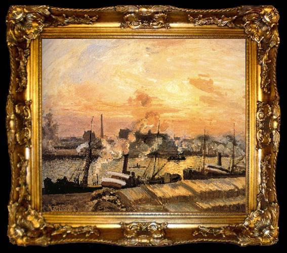 framed  Camille Pissarro Sunset Pier, ta009-2