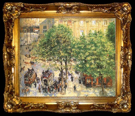 framed  Camille Pissarro Paris spring sunshine streetscape, ta009-2