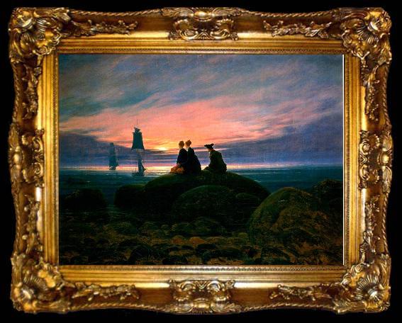 framed  Caspar David Friedrich Moonrise Over the Sea, ta009-2