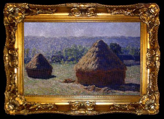 framed  Claude Monet hostackar pa pa sensommarn, ta009-2