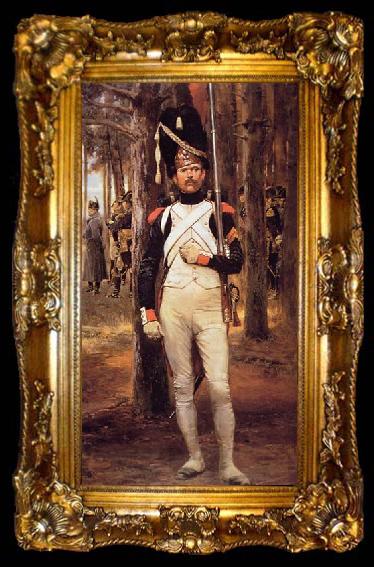 framed  Edouard Detaille Grenadier of the Old Guard, ta009-2