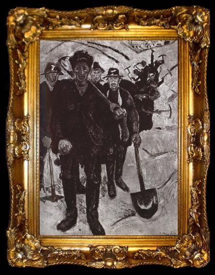 framed  Edvard Munch Worker, ta009-2