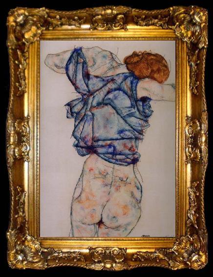 framed  Egon Schiele kvinna under avkladning, ta009-2