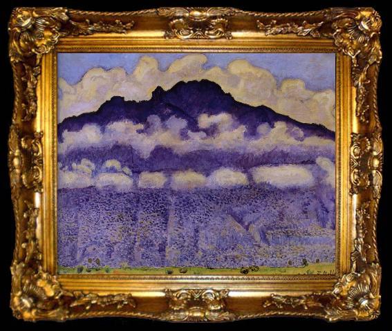 framed  Ferdinand Hodler malning av ett berg, ta009-2