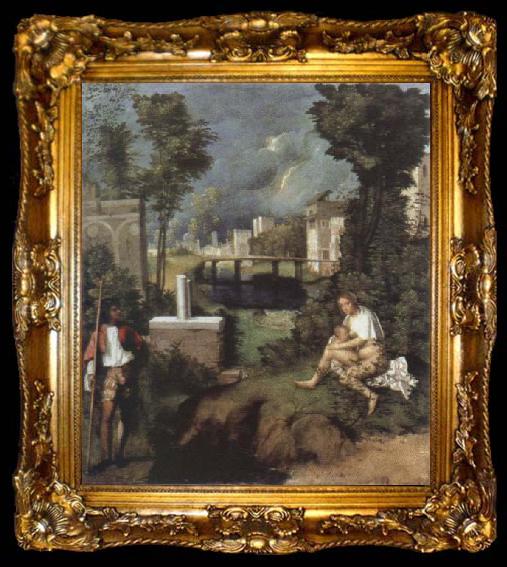 framed  Giorgione the tempest, ta009-2